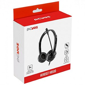 Headset Office Pcyes HB500 Driver 30MM Com Cabo Usb - PHB500