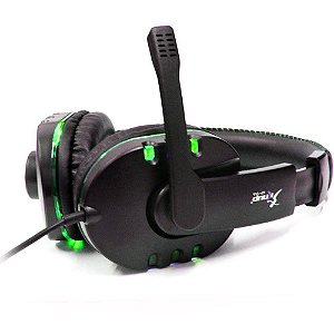 Fone De Ouvido Headset Game Usb Microfone Knup  KP-359 Preto/Verde