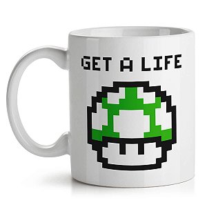 Caneca Cogumelo Pixel Get a Life