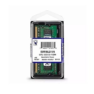 Memória para notebook 4gb DDR3 1600mhz Kingston KVR16LS11/4