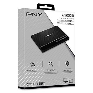 HD SSD 250gb PNY CS900 SATA 3 - 2.5" SSD7CS900-250