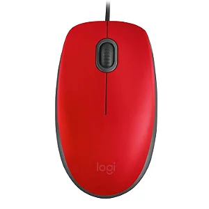 Mouse Logitech M110 Silent Clique Silencioso USB Vermelho