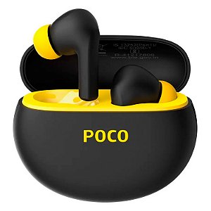 Fone de ouvido Bluetooth Poco Pods - Preto e  Amarelo