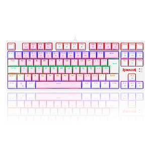 Teclado Mecânico Gamer Daksa SwitchAzul ABNT2 K576WR Branco