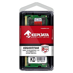 Memória para Notebook 16GB DDR4 2400MHz Keepdata KD24S17/16G