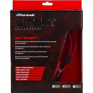 Fone de Ouvido com Microfone para Celular HS-313 Preto/Vermelho FORTREK