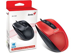 Mouse Genius DX-150X Ergonomico Usb Vermelho