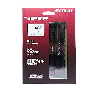 Memória Viper Gaming Patriot Elite CL10 4GB DDR3 1600 Black