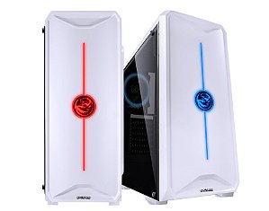 Gabinete Mid-Tower Branco 1 fan Led 7 Cores Pcyes NOVBC7C1FCA