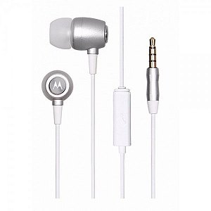 Fone de Ouvido Motorola Earbuds SH009 Com microfone - Prata