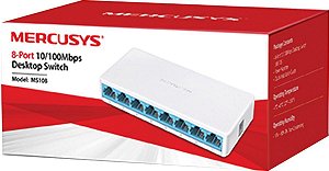 Hub Switch 8 portas 10/100mbps - Mercusys MS108