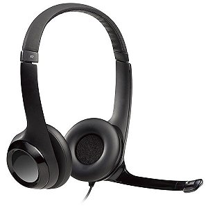 Fone com Microfone Logitech Stereo H390 - Preto