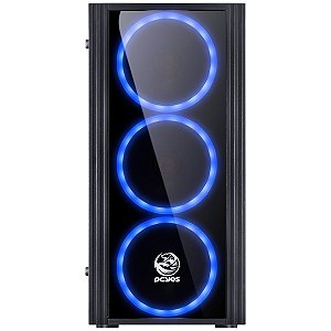 Gabinete Mid-Tower Saturno 3 Fan Led Azul - SATPTAZ3FCA