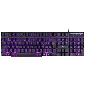 Teclado USB Gamer VX Gaming Hydra Backligth 3 cores - Sensação Tecla Mecânica