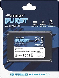 HD SSD 240gb Patriot Burst SATA 3 - 2.5" PBU240GS25SSDR