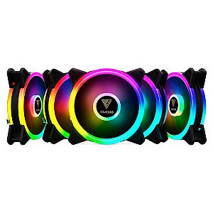 Kit 5 Cooler FAN Gamdias Aeolus M2-1205R Com Controlador RGB