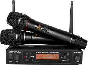 MICROFONE SOUNDVOICE SEM FIO MM-520SF DUPLO