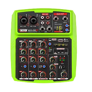 MESA NOVIK / NVK-I06BT - 6 CANAIS USB / BT / FX / GREEN