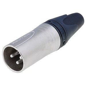 PLUG XLR NEUTRIK MACHO NC3MXX 3 POLOS NIQUEL/PRATA