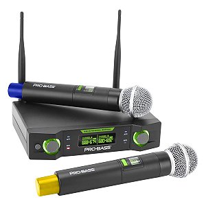 MICROFONE PROBASS UF-224 MICROFONE DUPLO UHF MULTI