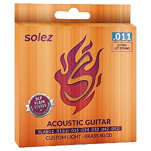 ENCORDOAMENTO SOLEZ PARA VIOLÃO AÇO BRASS 80/20 SOLEZ 0.011” SLAB11