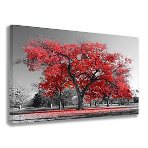 Quadro decorativo árvore vermelha - 60cm x 85cm