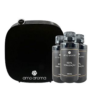 DUPLICADO - Equipamento Nebulização AB04 até 40m² Preto + 1 Refil 100ML