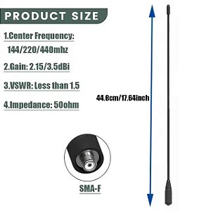 Antena original NA-320A Nagoya de alto ganho SMA-F Tri-Band