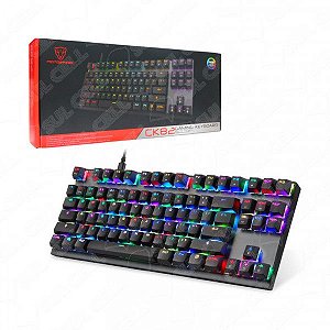 Teclado Gamer Mecanico USB Led RGB CK82 Blue Switch Motospeed (0025AZL) - Preto Fs