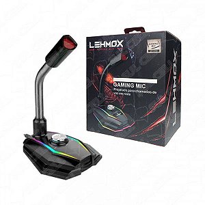 Microfone Gamer Rgb de Mesa p/ Desktop Usb Lehmox (GT-GK3) fs