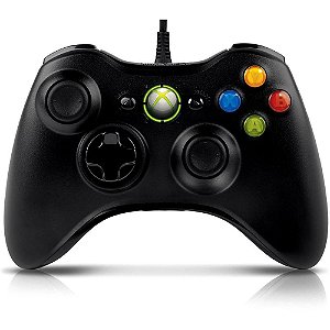Controle Xbox 360 Com Fio Preto - Microsoft