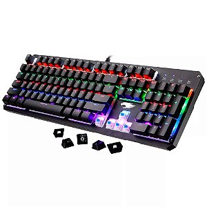 TECLADO GAMER KM52 LED RGB PRETO USB KM-5228 K-MEX-B