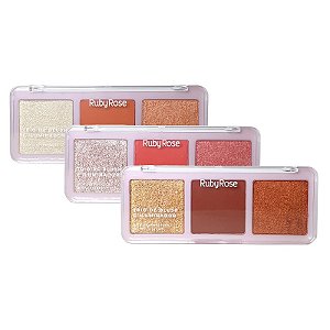 Trio de blush e iluminador - Ruby Rose