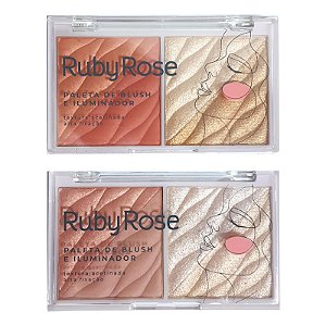 Paleta de blush e iluminador - Ruby Rose