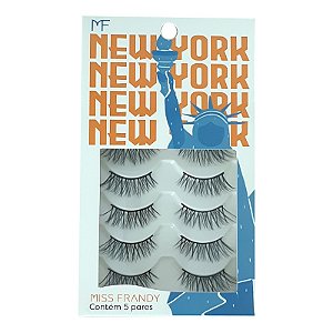 Caixa 5 pares cílios postiços New York - Miss Frandy