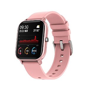 Smartwatch P8 Oxímetro Whatsapp Passos Calorias Batimentos Android e iOS Rosa Pink