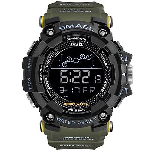 Relógio Masculino Smael Esporte 1802 Anti-Shock Digital Prova D'Agua Verde