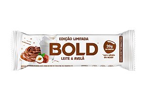 Barra de proteína sabor leite e avelã Bold 60g