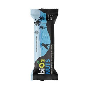 Barra nuts sabor coco queimado e castanhas com cobertura de chocolate Bio2 40g