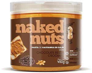 Pasta de castanha de caju com chocolate 50% e nibs Naked Nuts 450g