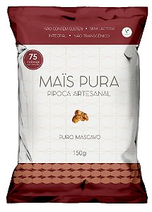 Pipoca artesanal sabor puro mascavo Mais Pura 150g