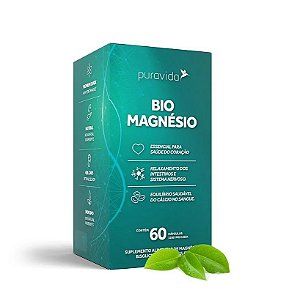 Bio magnésio Puravida 60 cápsulas 1200mg