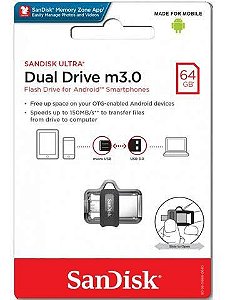 Pen Drive 64gb Sandisk Ultra Dual Drive USB 3.0