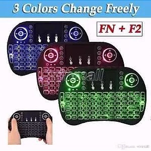 Mini Teclado sem fio com Touchpad com Led para Smart Tv - PC e PS3