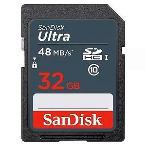 Cartão de Memória 32gb SDHC Ultra Sandisk 80Mb/s Câmera