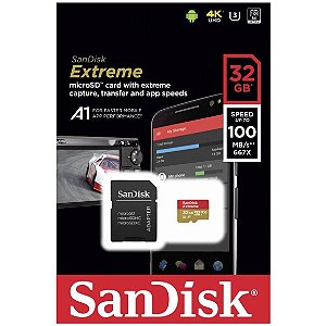 Cartão de Memória 32gb Micro Sd Extreme Sandisk 100mbs