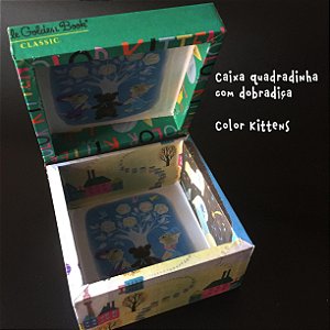 Caixa Quadrada com dobradiça Color Kittens