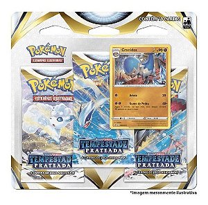 Triple Pack Pokémon Cranidos E E 12 Tempestade Prateada Card