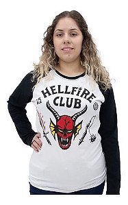 Camiseta Manga Longa Hell Fire Club Stranger Things Hawkins