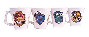 Kit 4 Xícaras Café Chá Harry Potter Hogwarts Casas